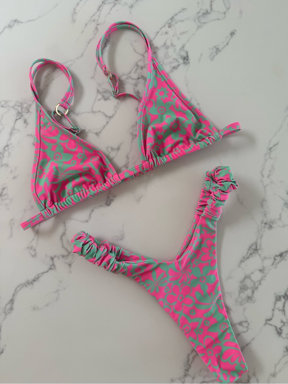 Kulani Kinis Bralette Top & Y Thong Bikini SET - Yucca Tucca - Size M/L